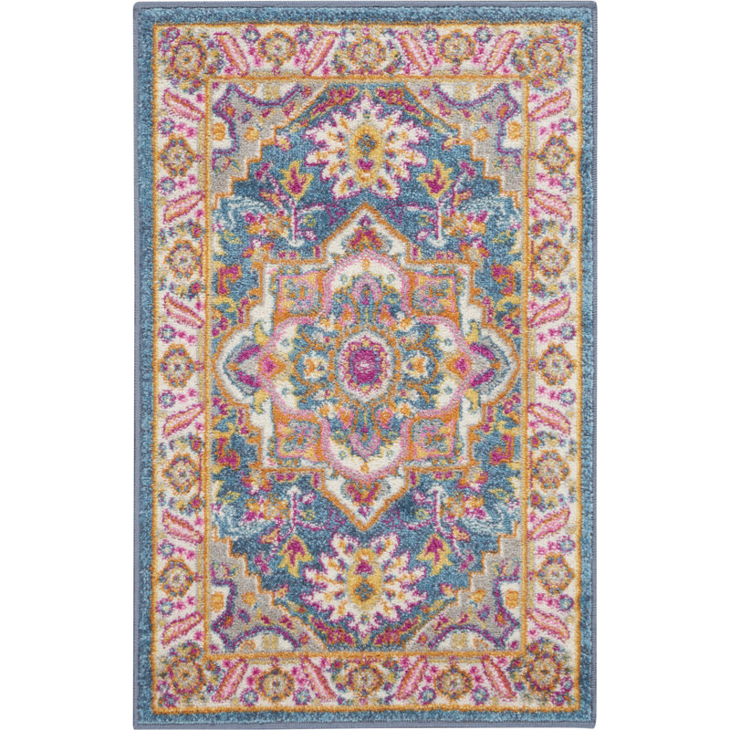 Tapis bleu sarcelle Augusta, Rectangle 1 pi 10 po x 2 pi 10 po