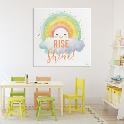 Rise Shine Happy Rainbow Canvas, design by Roozbeh