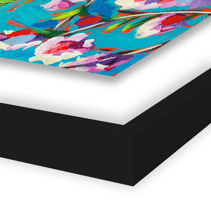 Flowers In Bloom Painting by Sari Shryack, Black, 40" H x 40" W x 2.5" D