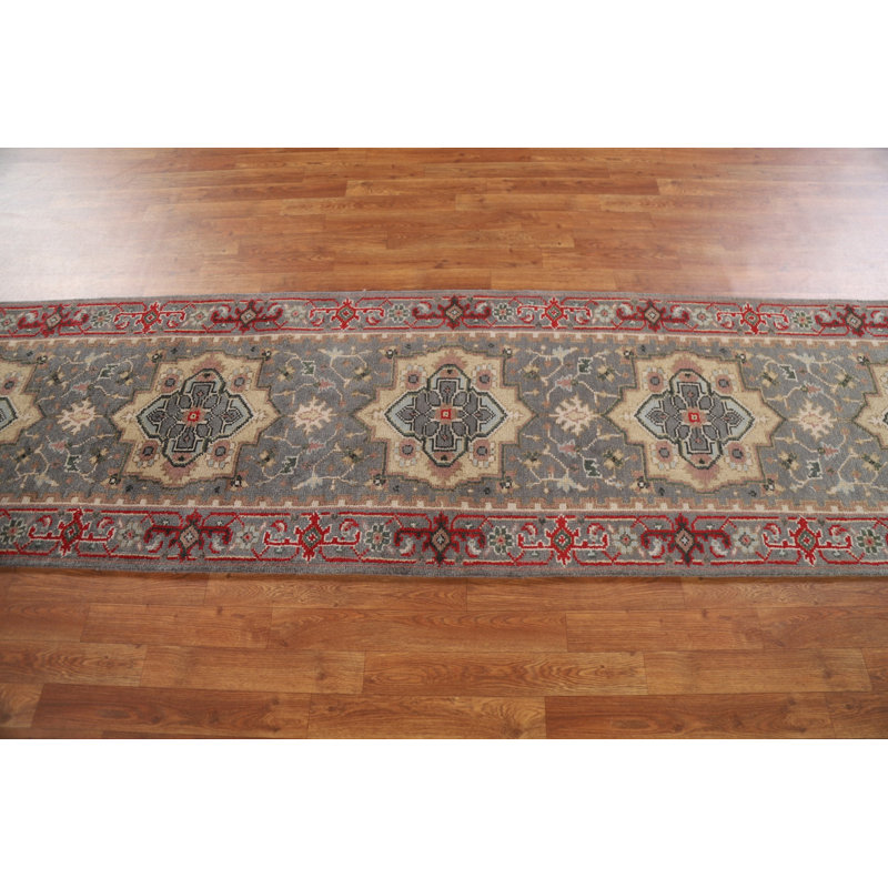 One-of-a-Kind 2'8" X 16'4" New Age Runner Wool Area Rug in Gray