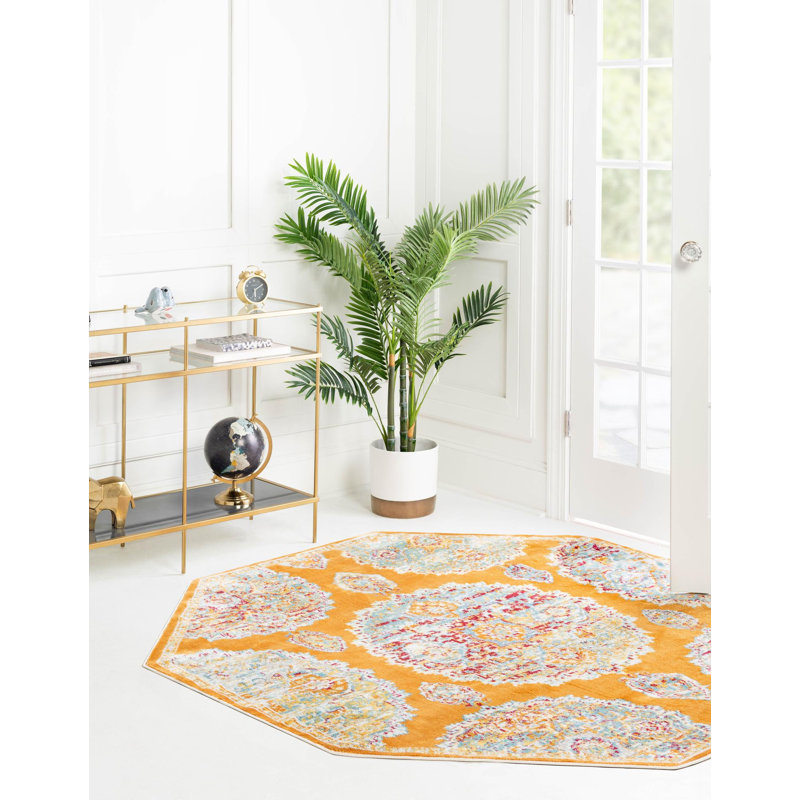 Haefner Floral Indoor Rug, Octagon 8'2" x 8'2"