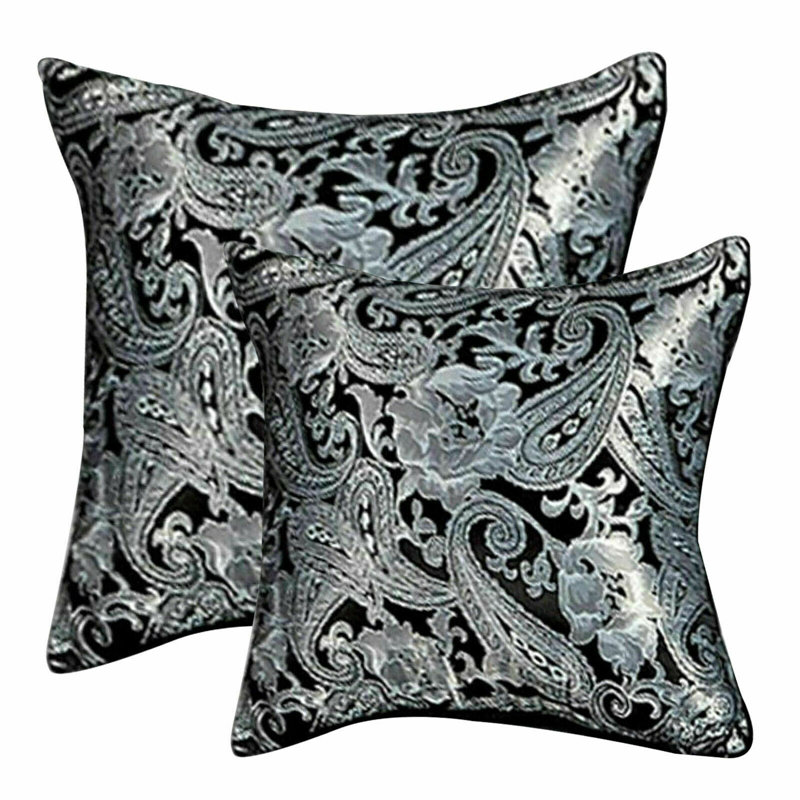 Cleo Cushion Cover – 45x45cm & 56x56cm Decorative Pillow Case with Zipper – Available in Black, Silver, White, Black