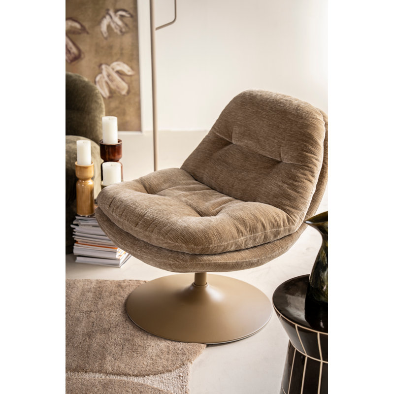 Accent Chair Swivel Armless Chair, Beige