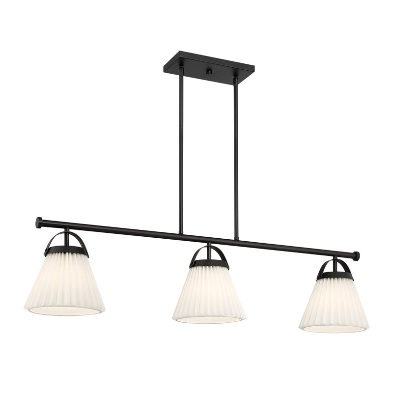 Lustre linéaire à 3 lumières Omoro, Noir mat