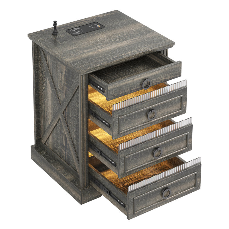 Pasadena 4 - Drawer Nightstand, Dark Gray
