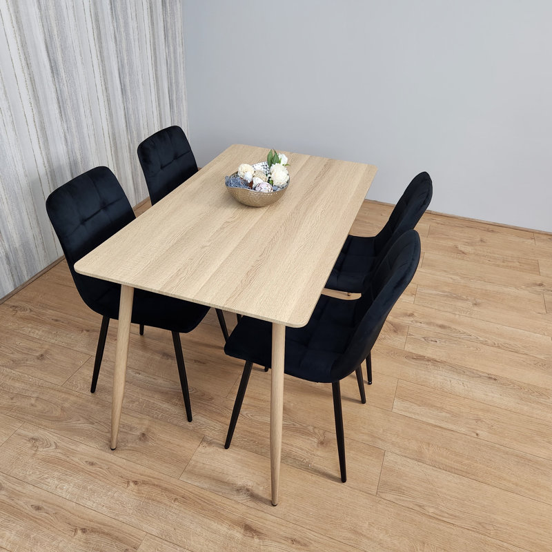 Ingo 4 - Person Dining Set, Black