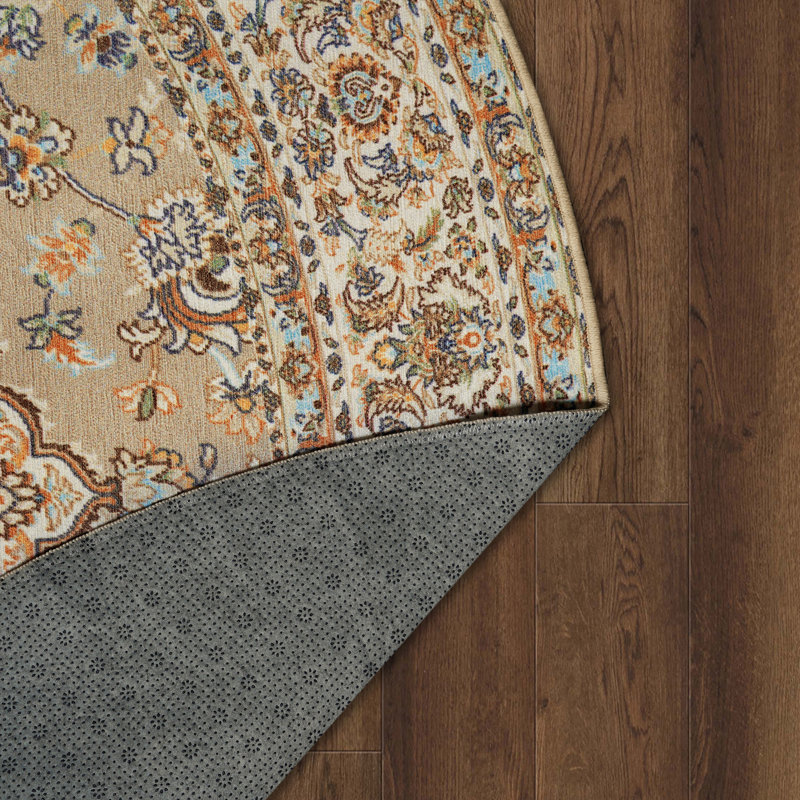 Kenya Beige Performance Flatweave Washable Oriental Indoor / Outdoor Rug