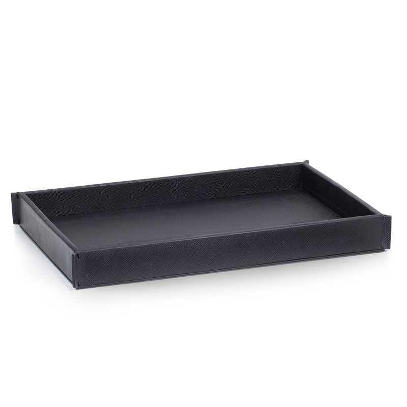 Piega Saffiano Brown Tray, Black