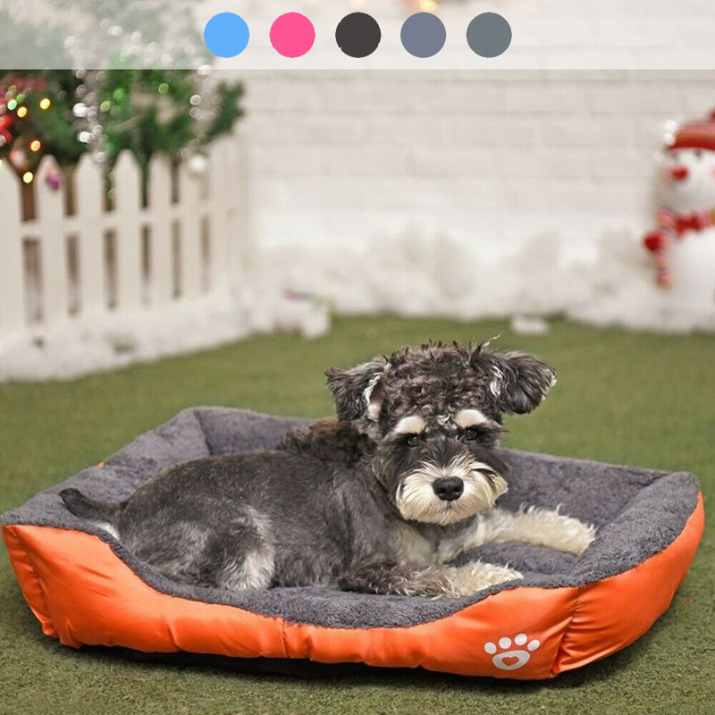 Lit pour chien Goncalves, Orange et gris, Petit (l 22,8 po x P 17,7 po x H 3 po)