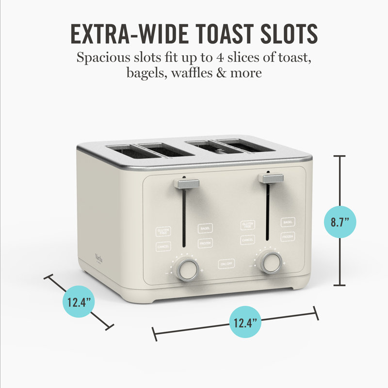 Martha Stewart 4 Slice Classic Toaster, Linen, Linen