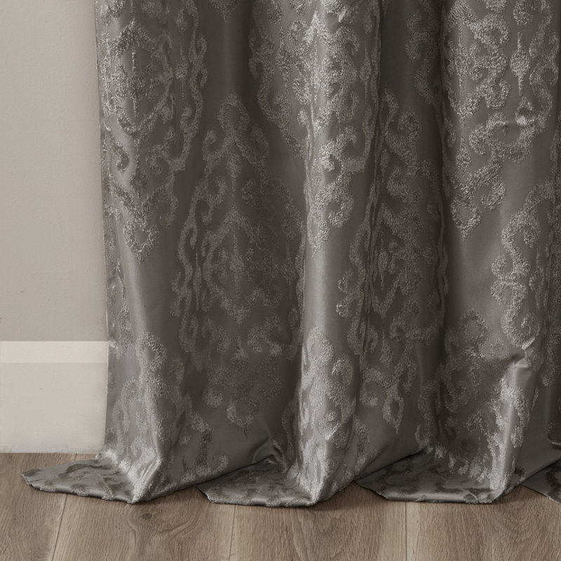 Rideau tricoté en jacquard damassé occultant avec œillets (seulement 1 panneau PC)