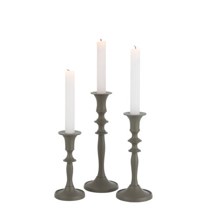 Cozy 3 Piece Aluminum Tabletop Candlestick Set