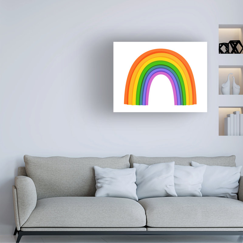 Paysage audacieux, arc-en-ciel abstrait coloré, H 18 po x l 24 po x P 2 po