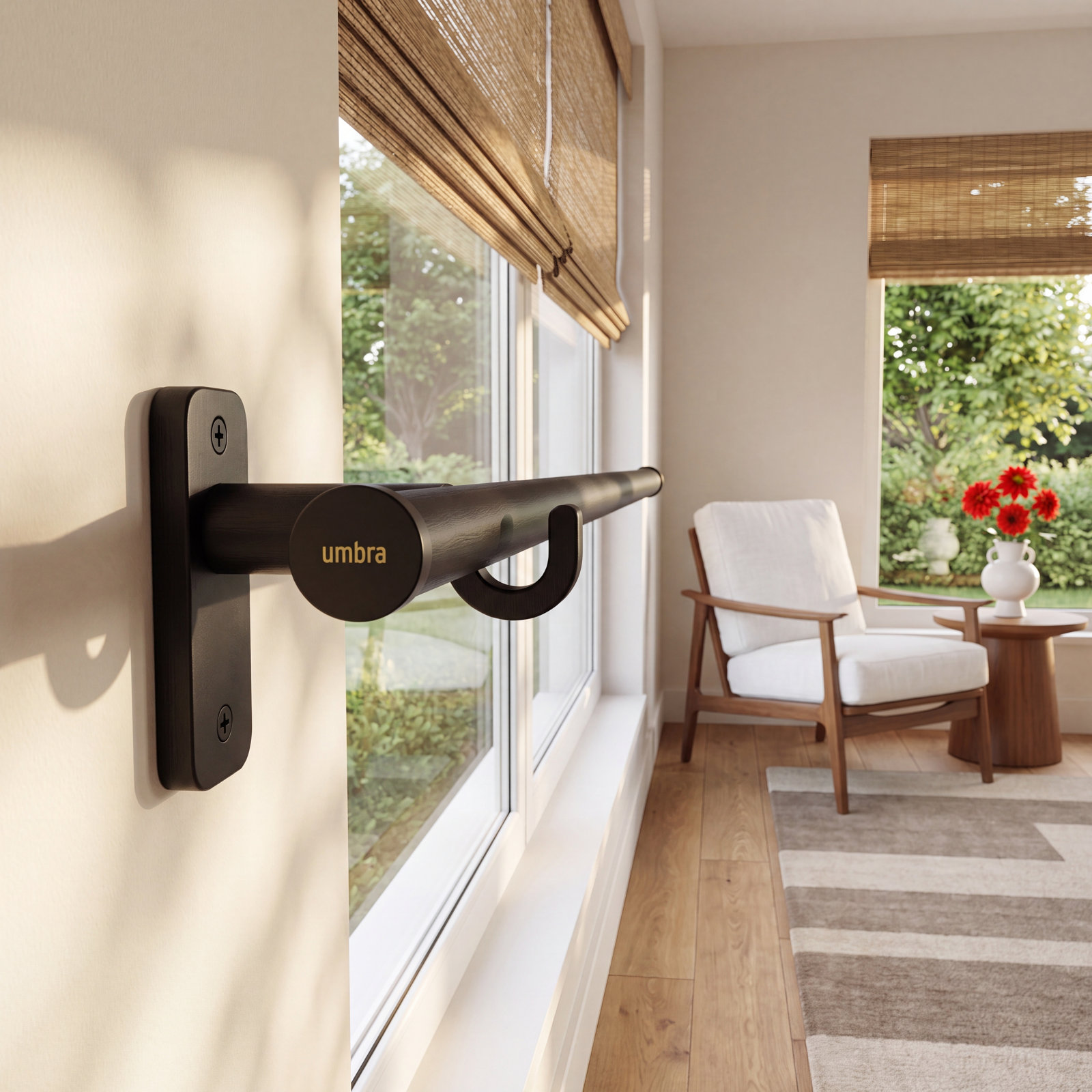 Bellwood Adjustable Curtain Rod, Matte Black