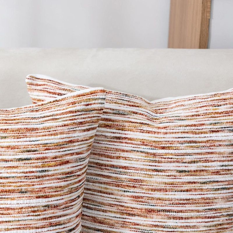 Housses de coussin en chenille 18 x 18 pouces Boho, Brun