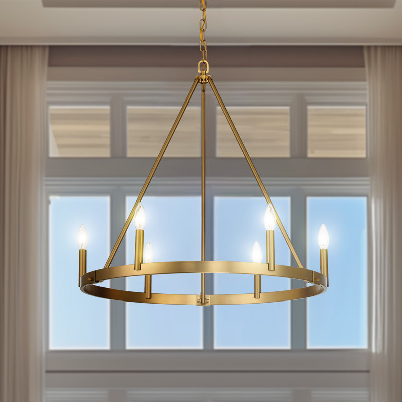 Gracie Oaks Etolin Chandelier, Brass, 6