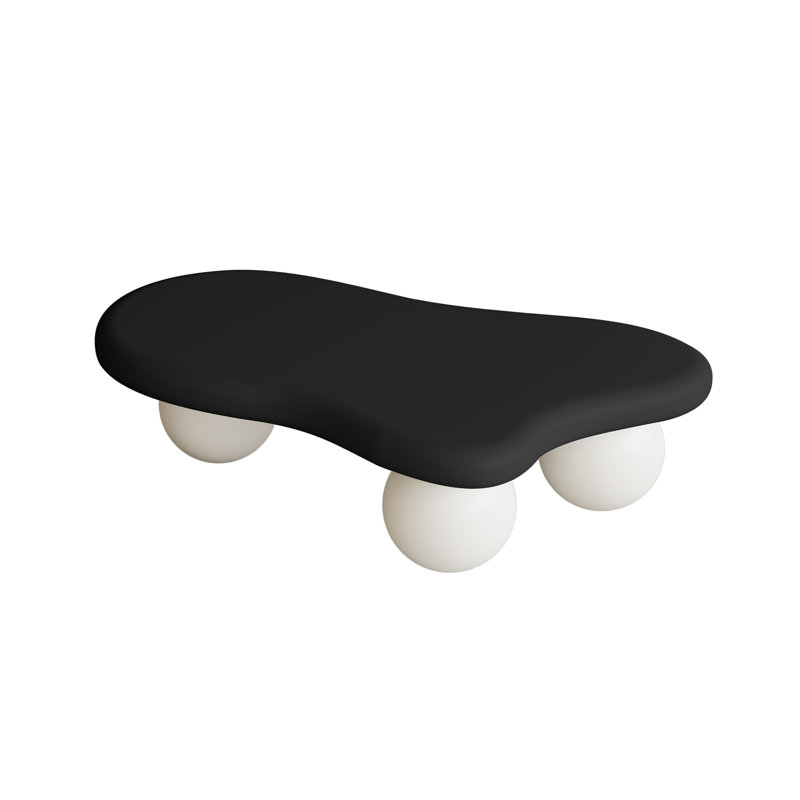 Table basse en forme de nuage, table basse avec 3 pieds sphériques pour le salon, H 11,7 po x L 40 po x l 26,8 po