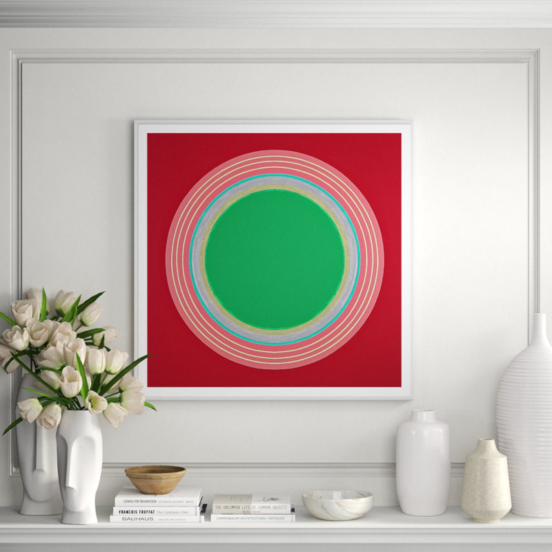 Bullseye Giclee Print by Soicher Marin Archives, White Framed, 37" H x 37" W x 1.75" D, White