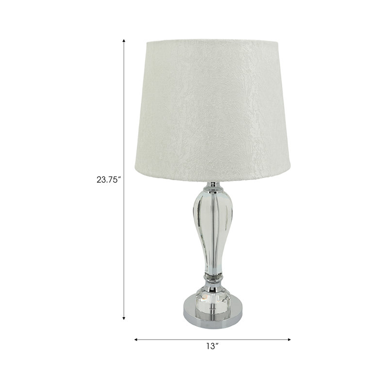Neutral Crystal 23.75" Bulb Table Lamp, Clear - 13.0" x 13.0" x 23.75"