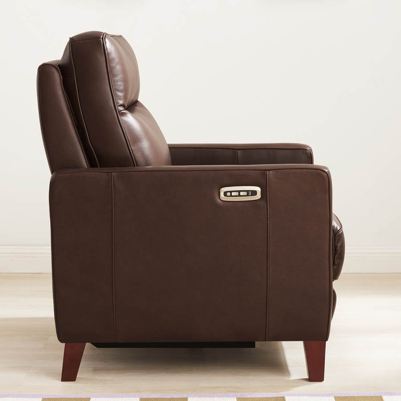 Ashby Recliner, Chestnut Brown Genuine Leather