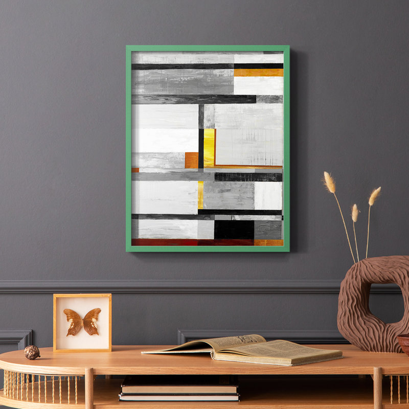 Reproduction encadrée Retro Spectrum V7 - bois massif, Vert, H 10 po x l 8 po