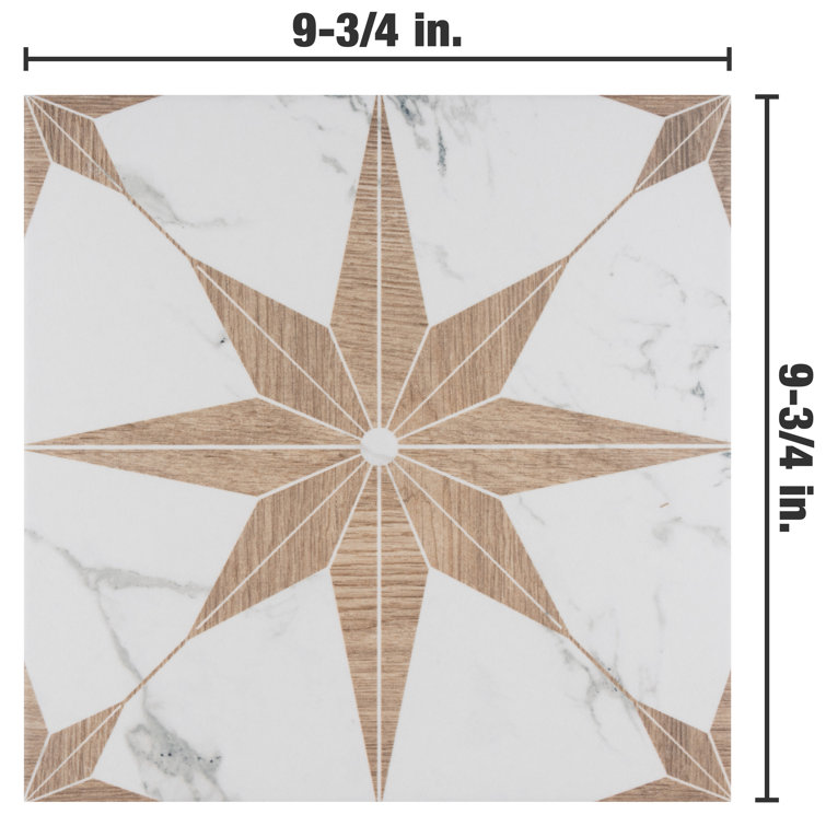 Llama Stella Loire 10 x 10 Porcelain Marble Look Wall & Floor Tile