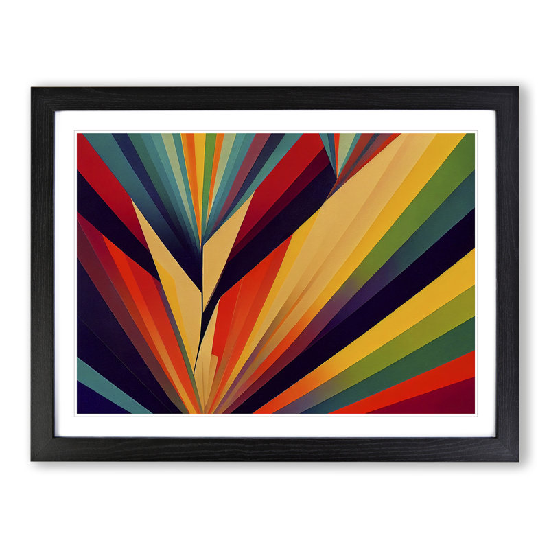 Prism Abstract Vol.2 - Single Picture Frame Print, 25cm H x 34cm W x 2cm D, Black Framed