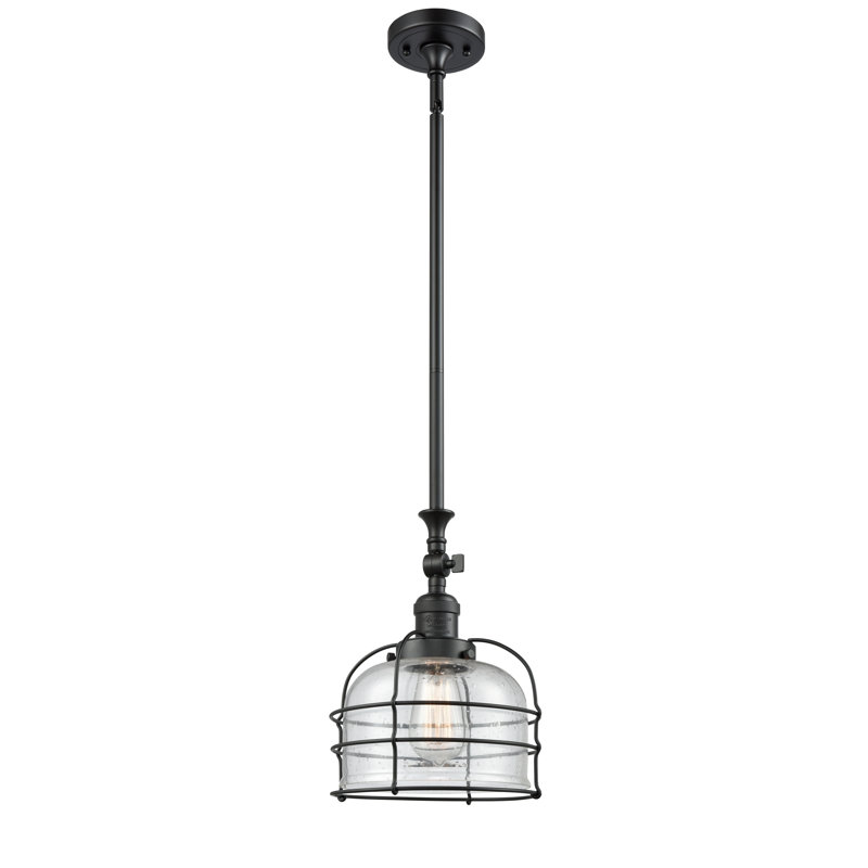 Luminaire suspendu 1 lumière Harber, Ampoule non incluse, Grainé, Noir mat