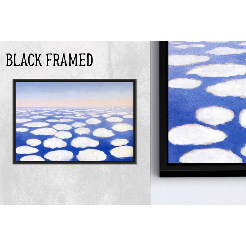 Impression sur toile: art mural abstrait en verre Cloudscape, 1P BlackFramedCanves, H: 19,8 po x l: 27,6 po