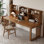 Walnut Rectangular Solid Wood Writing desk