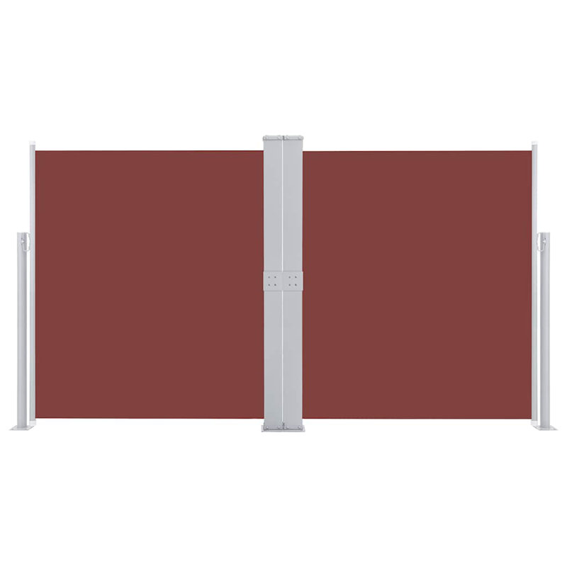 Paravent rétractable avec auvent pliant, H 55,1 po x l 236,22 po, Brun