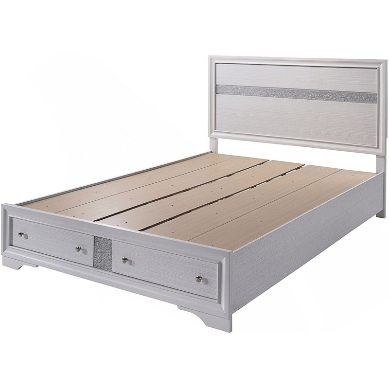 Lininger Solid Wood Storage Bed, White, Full / Double