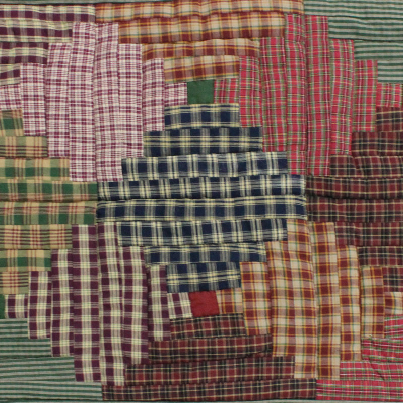 Courtepointe réversible simple Tartan Log Cabin, Courtepointe simple