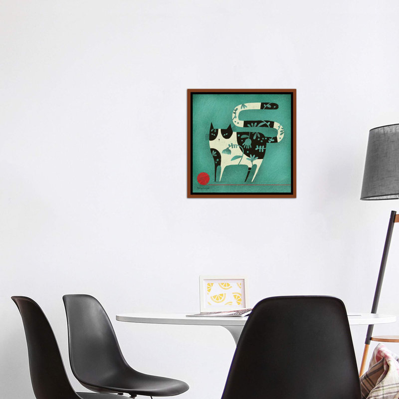 «Red Yarn» par Terry Runyan - impression, Toile avec cadre brun, Pas de tapis, H 26 po x l 26 po x P 1,5 po
