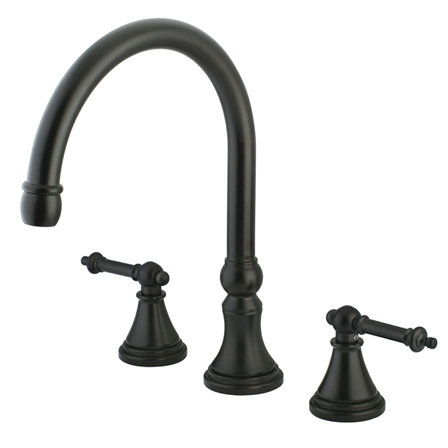 Templeton Double Handle Deck Mounted Roman Tub Faucet, Oil Rubbed Bronze