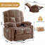 Fauteuil inclinable de massage surdimensionné à bascule pivotant - chauffage lombaire, deux porte-gobelets, port USB, adulte-486796170