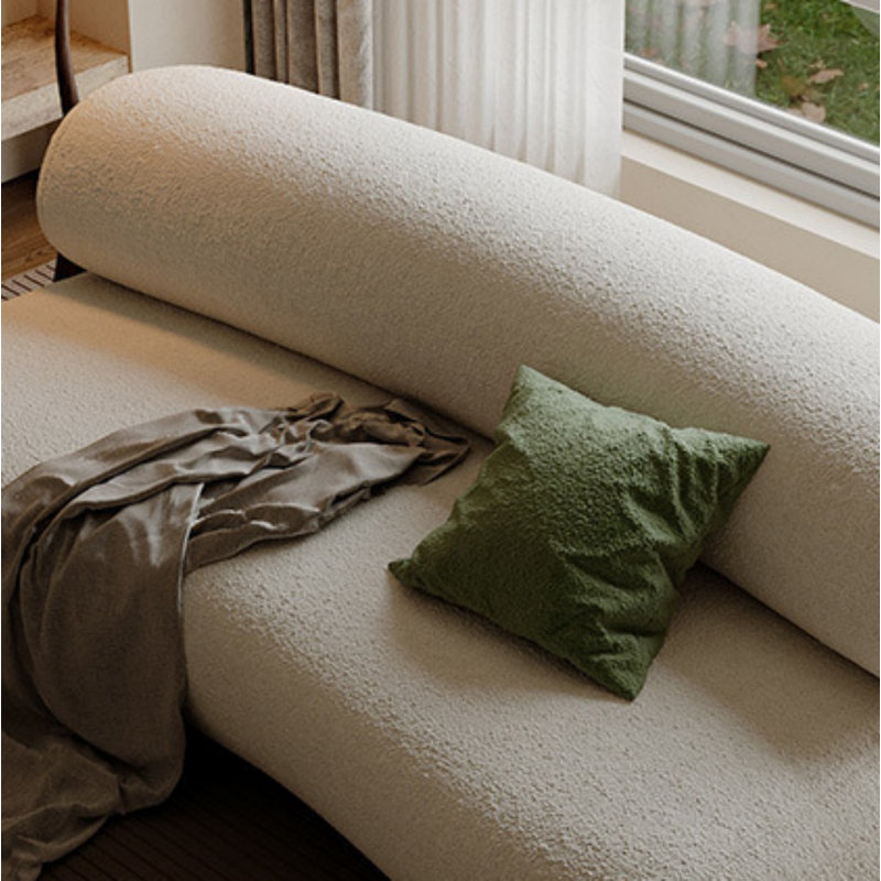Canapé Retro Slouchy Curly, 2, Blanc cassé / blanc, H 27,56 po x l 70,87 po x P 43,31 po