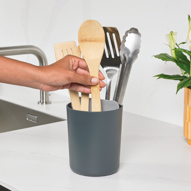 Recycled Utensil Holder - Made in UK, Dark Grey
