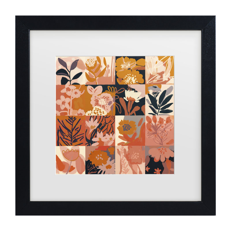 «Treechild Flower Memory Mated», art encadré, H 13 po x l 13 po, Cadre noir