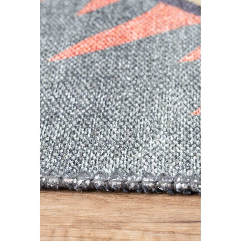 Opus Decorative Woven Based Orange Green Tiger Patterned Carpet, Rectangle 3'10" x 5'3"