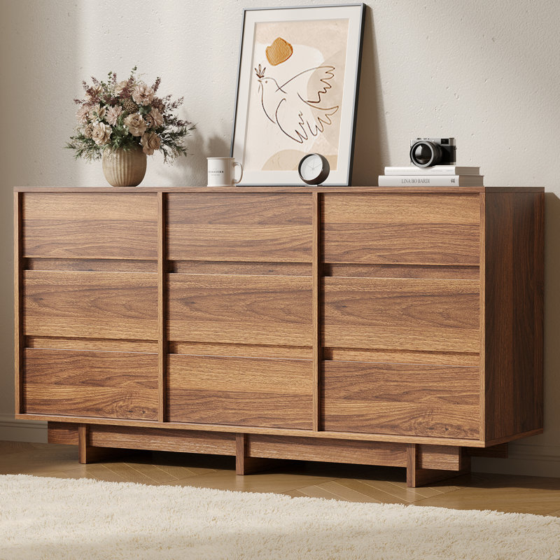 Commode 9 tiroirs Catarina, Brun