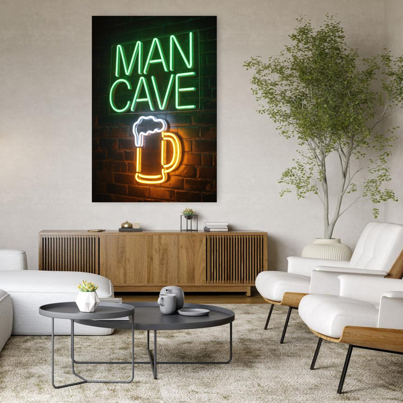 «Man Cave», art mural contemporain, H 48 po x l 32 po