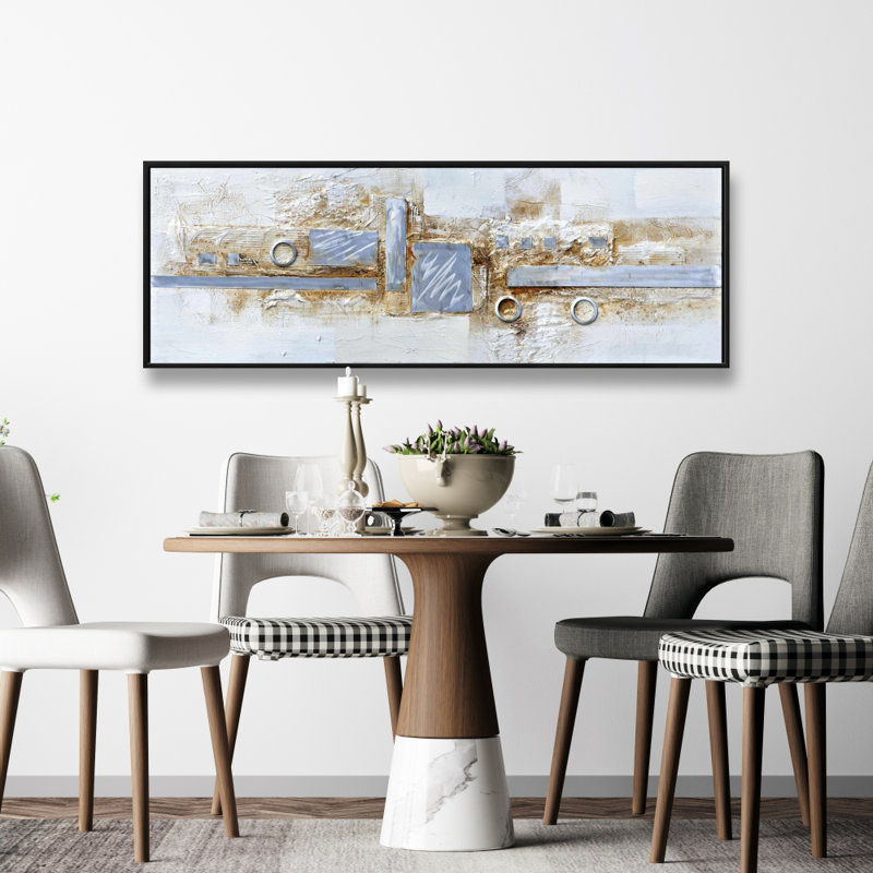 Gray Abstract Canvas | Circles & Squares | Modern Home Decor