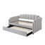 Lit de jour en velours Peridot Dove Grey avec couchette (simple)