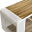 Maison de chat en blanc - Fabriquée avec du bois de sapin stable et une structure en fer, verre trempé spacieux pour les chats, fabrication en bois massif, cadre et salon adapté, bureau