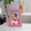 Ensemble de 4 cadres muraux en bois 4 "x 6" rose