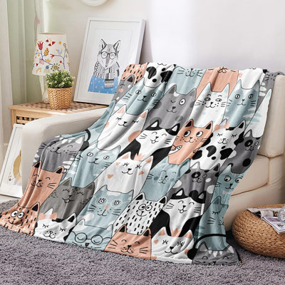 Cat Blanket, Cats Gifts, Cat Gift for Cats Lovers, Birthday Gifts Decor Throw Blanket 50"x60"