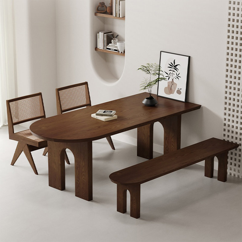 Creative solid wood table set, 29.52"H x 55.11"L x 27.55"W