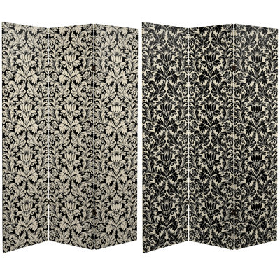 Damask Print Folding Room Divider