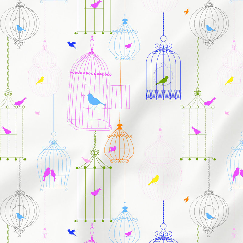 Ensemble de draps 100% coton 200 fils Bird Cage, Simple